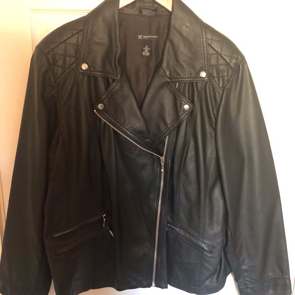 INC International Faux Leather Jacket sz 3x